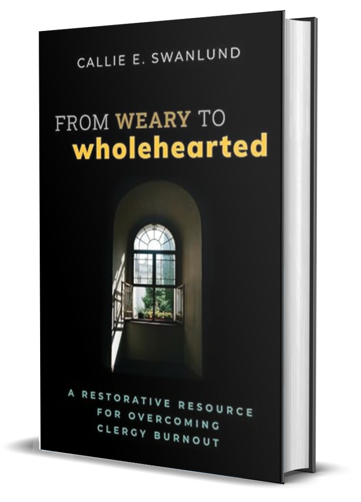 From Weary to Wholehearted book cover with light streaming in a window in a dark room